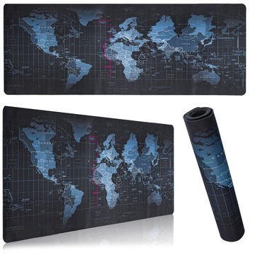 Podkładka pod myszkę klawiaturę duża 80x30 cm mapa świata mata na biurko