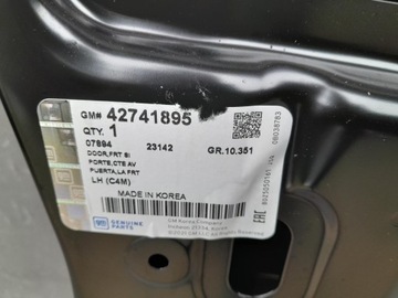 CHEVROLET SPARK 17- DVEŘE PŘEDNÍ LEVÉ ORIG.