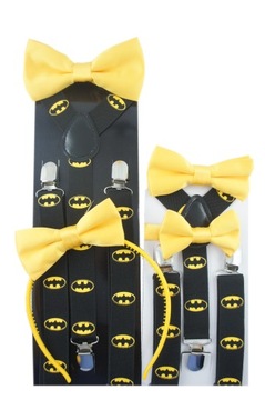 Szelki i muszka dla chłopca dziecka ok. 7-12 lat superbohater BATMAN WZORY!