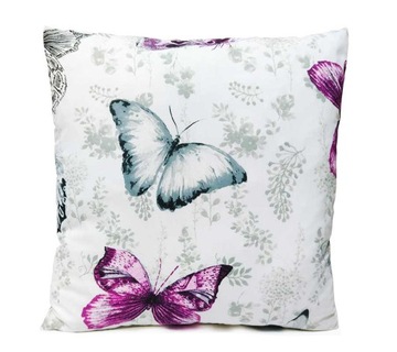 POSZEWKA bawełna 35x35 MOTYLE SZARO RÓŻOWE