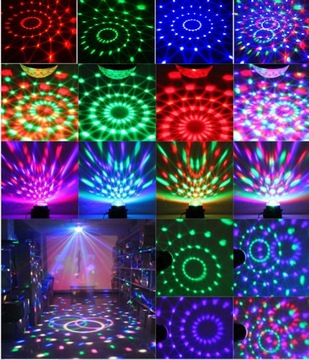 KULA DISCO LED RGB PROJEKTOR KULA DYSKOTEKOWA REFLEKTOR