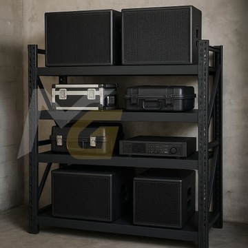 Полка для склада металлической мастерской, 4 полки, 300 кг на полку, BASE Loft