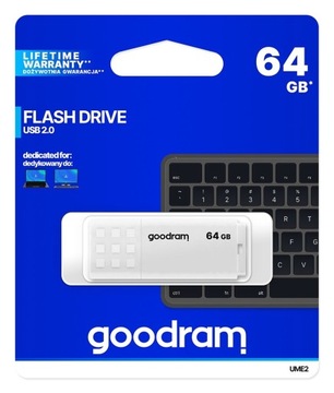 GOODRAM Pendrive UME2 64 ГБ USB 2.0 Белый