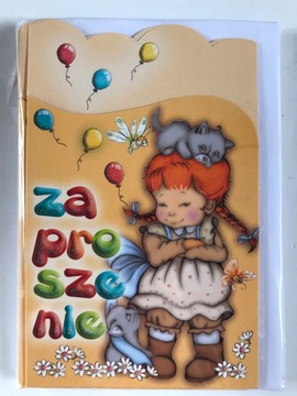 Zaproszenie urodzinowe koperta brokat dziewczynka
