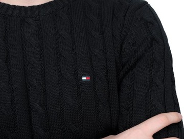 Sweter męski Tommy Hilfiger CABLE KNIT CREW NECK JUMPER BLACK