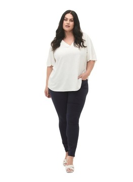 ELEGANCKA BIAŁA TUNIKA BLUZKA DEKOLT V ZIZZI 384A 44