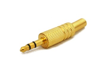 Wtyczka JACK 3,5mm stereo metalowy złoty