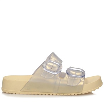 Lekkie Klapki Damskie Melissa Cozy Slide Ad Pearl Żółty Guma r.41-42