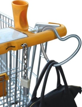 Крючок для тележки для покупок сердце матовый синий