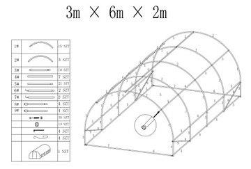 Садовый туннель из фольги 3x6 м, садовая теплица, большая зеленая сплошная 18 м2