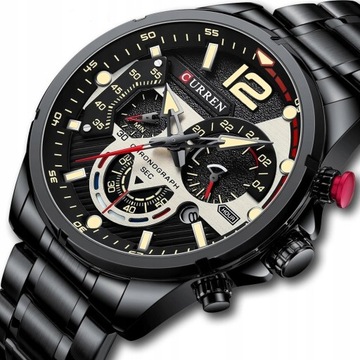 ZEGAREK MĘSKI CURREN KLASYCZNY ELEGANCKI CHRONOGRAF DATOWNIK 5 KOLORÓW
