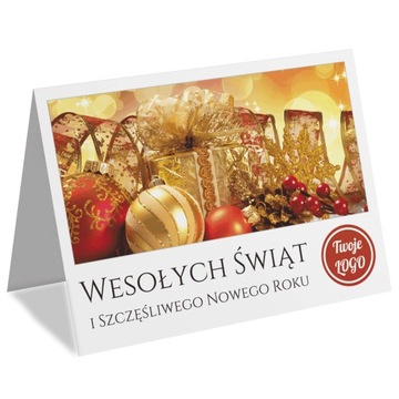 FIRMOWE KARTKI ŚWIĄTECZNE Biznesowe z LOGO A6 50szt