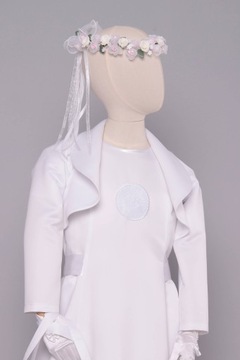 Атласное болеро для причастия с отложным воротником