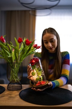 Aurelis Eternal Rose в стеклянном светящемся светодиоде ПРЕМИУМ ПОДАРОК ​​НА ДЕНЬ СВЯТОГО ВАЛЕНТИНА