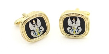 Пара запонок с темно-синим орлом