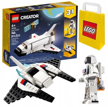LEGO CREATOR Prom Kosmiczny 3w1 Kosmonauta Wahadłowiec 144 Klocki 6+ Torba