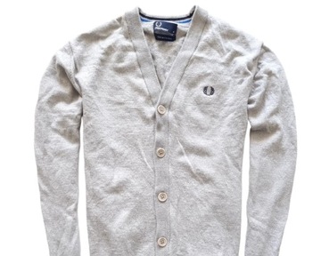 FRED PERRY K8228 PLAIN MERINO WOOL CARDIGAN Męski Wełniany Sweter M