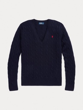 Sweter wełniany damski POLO RALPH LAUREN granatowy S