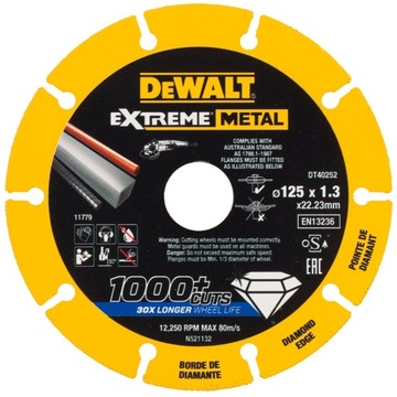 DEWALT TARCZA DIAMENTOWA DO METALU 125MM DT40252