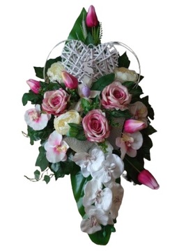 Украшение кладбища МОГИЛА композиция ВЕСНА ПАСХА тюльпан