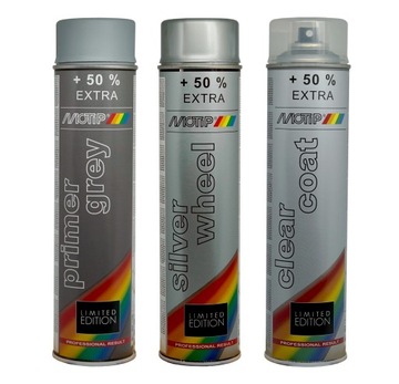 ZESTAW DO MALOWANIA FELG SREBRNY POŁYSK 600ml