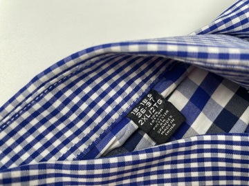 Koszula męska elegancka niebiesko-biała w kratkę NICK GRAHAM r. 2XL