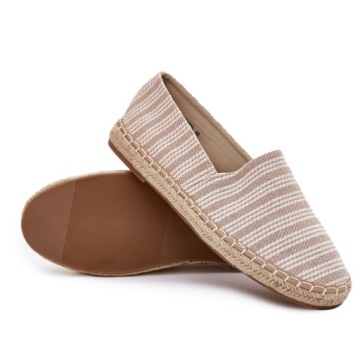 ESPADRYLE TENISÓWKI MĘSKIE Z PLECIONKĄ MATERIAŁOWE BEŻOWE 43