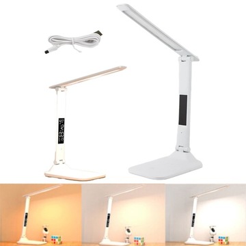 LAMPA BIURKOWA LED 3 TEMPERATURY BARWOWE Z BUDZIK TERMOMETR KALENDARZ