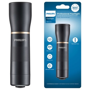 Latarka Philips SFL7001T IPX4 600lm 200m 4xAAA