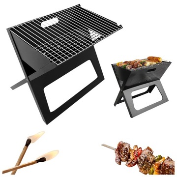 GRILL WĘGLOWY OGRODOWY SKŁADANY WALIZKA 43x26