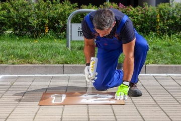 Краска для окраски дорог, полос движения и путей сообщения, 12 шт. + тележка