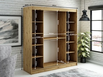 Шкаф-купе для спальни LETO Y2, 200 см