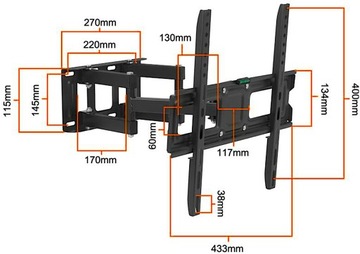 Регулируемое КРЕПЛЕНИЕ ДЛЯ ТЕЛЕВИЗОРА ВЕШАЛКА ДЛЯ ТЕЛЕВИЗОРА 30–65 дюймов