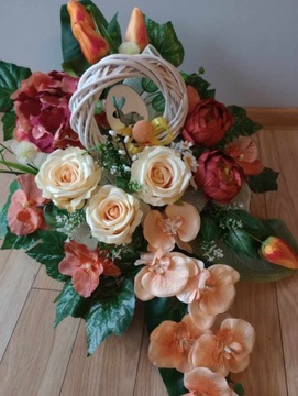 Украшение кладбища МОГИЛА композиция ВЕСНА ПАСХА НАБОР тюльпанов