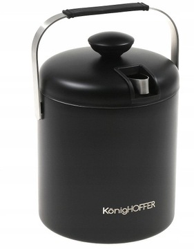 ВЕДРО ДЛЯ ЛЬДА + ЩИПЦЫ LUGO МАТОВЫЙ ЧЕРНЫЙ 1,3л