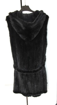 OCHNIK kamizelka czarna futro norek norki s 36 xs