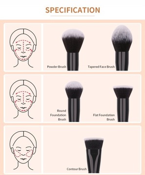 Кисть для макияжа DUcare Black Professional Makeup