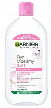 Płyny Micelarne Do Twarzy Garnier 3w1 Skóra Wrażliwa 700ml