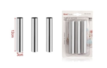 FOREMKI DO CIASTEK RURKI PROSTE DO RUREK 12cm 3szt
