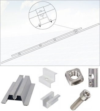 Klema końcowa CZARNA klamra zacisk panel PV 35mm