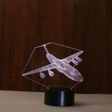 3D светодиодный ночник САМОЛЕТ USB + ПУЛЬТ ДИСТАНЦИОННОГО УПРАВЛЕНИЯ