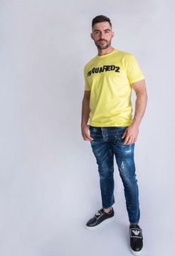 t-shirt męski żółty DSQUARED2 r.L ORYGINAŁ