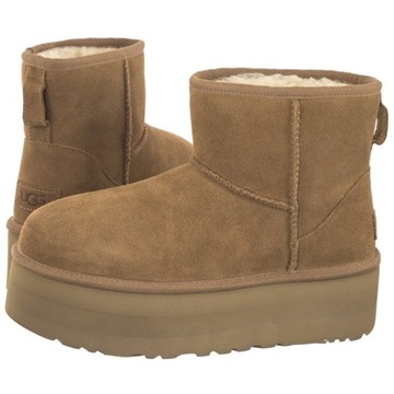 Buty Botki na Platformie Damskie UGG W Classic Mini Platform Brązowe