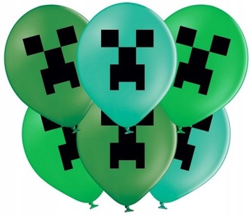Balony z nadrukiem Piksele 5 sztuk Urodziny