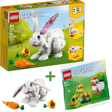 LEGO CREATOR Biały królik 31133 + Kurczaczki i jajka na Wielkanoc