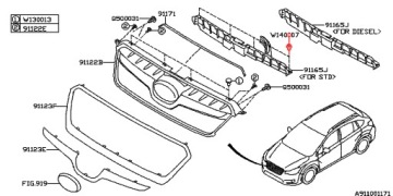 SUBARU PIN CAP КРЮЧОК ПЕРЕДНЯЯ РЕШЕТКА