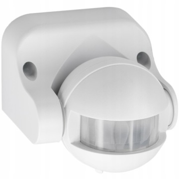 CZUJNIK RUCHU DO OŚWIETLENIA LED STEROWNIK ŚCIENNY SENSOR BIAŁY ZEWNĘTRZNY