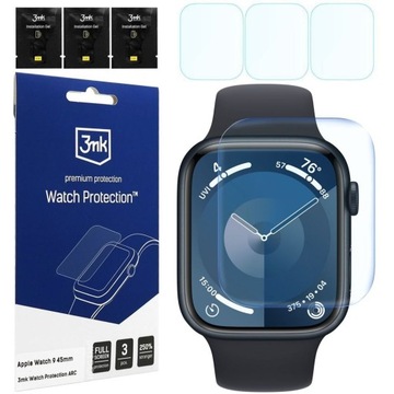 3x Folia Hydrożelowa Ochronna 3mk Watch Protection do Apple Watch 9 45mm