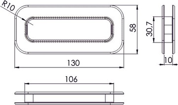 Ручка P открытая для толстых контейнеров. стенки 10 мм