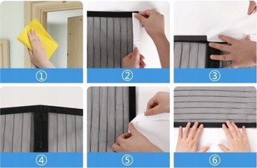 МОСКИТНАЯ СЕТКА ДЛЯ ДВЕРИ, ОКНА, ШТОРЫ СИЛЬНЫЙ МАГНИТ 100 x 210 см